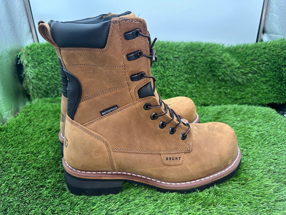 Brunt Distasio Ankle Boot Men's 13 Brown Leather Workwear Waterproof Lace-Up